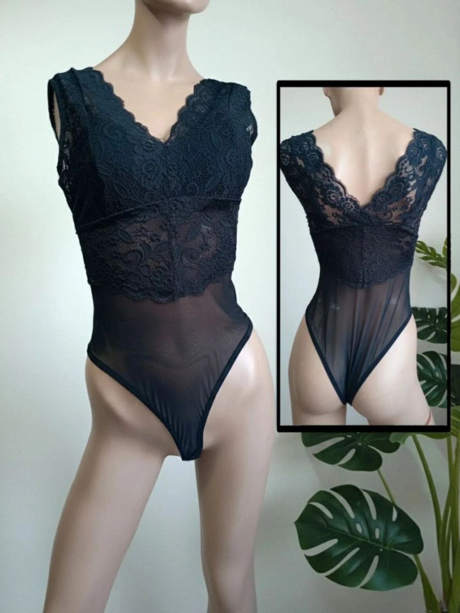 Body lencero encaje malla Top Bodice Romantic Gothic Y2K Aesthetic Guipure Bodysuit Lingerie Blouse M